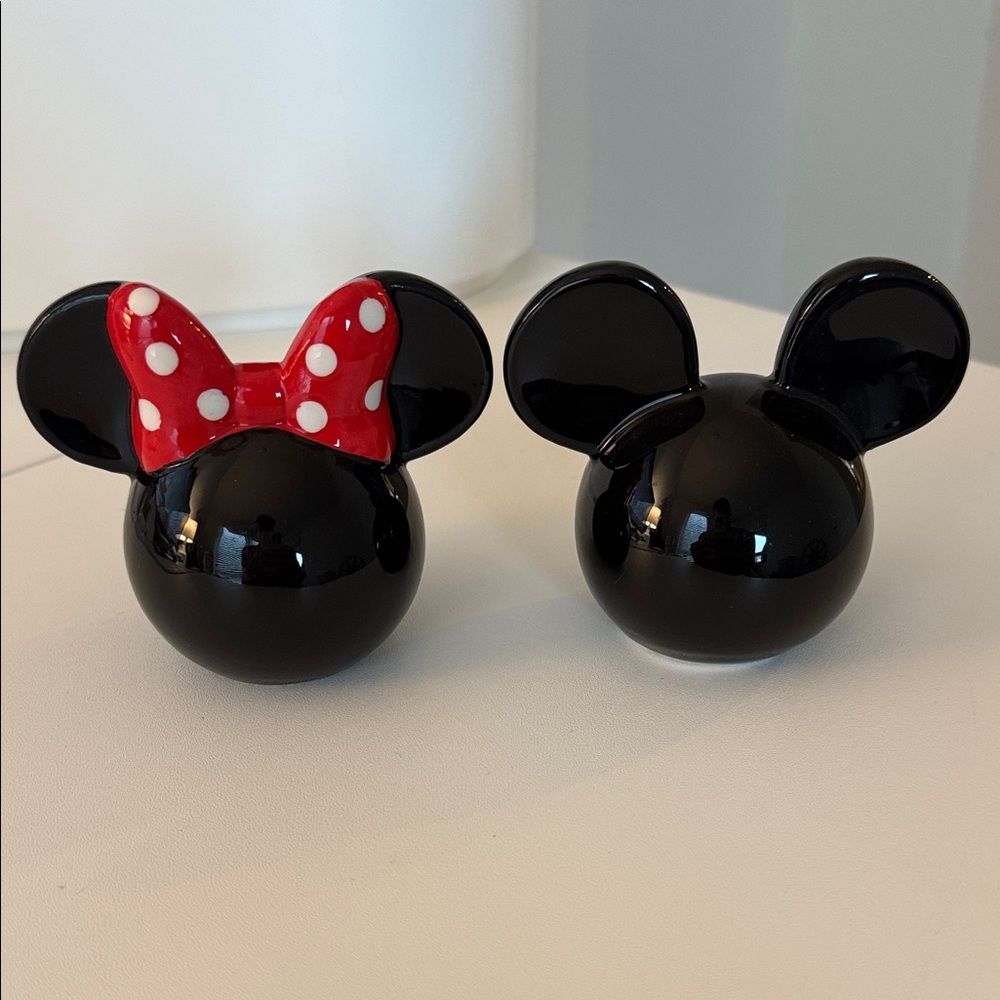 Disney Black and Red Mickey Mouse Salt and Pepper Shakers